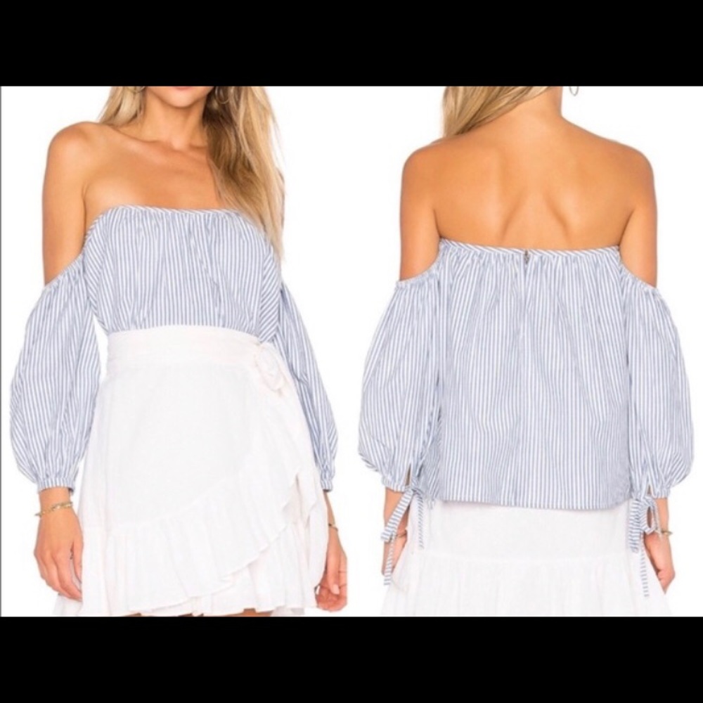 Off shoulder striped blouse